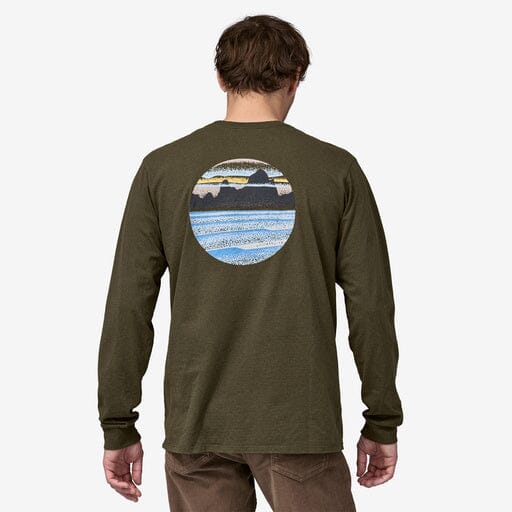 Patagonia Long-Sleeved Skyline Stencil Responsibili-Tee - Men's Shirts Patagonia Basin Green S 