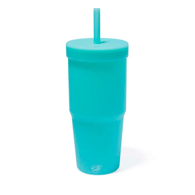 SiliPint 32 oz Straw Tumbler Accessories SiliPint Aqua (Solid Teal)