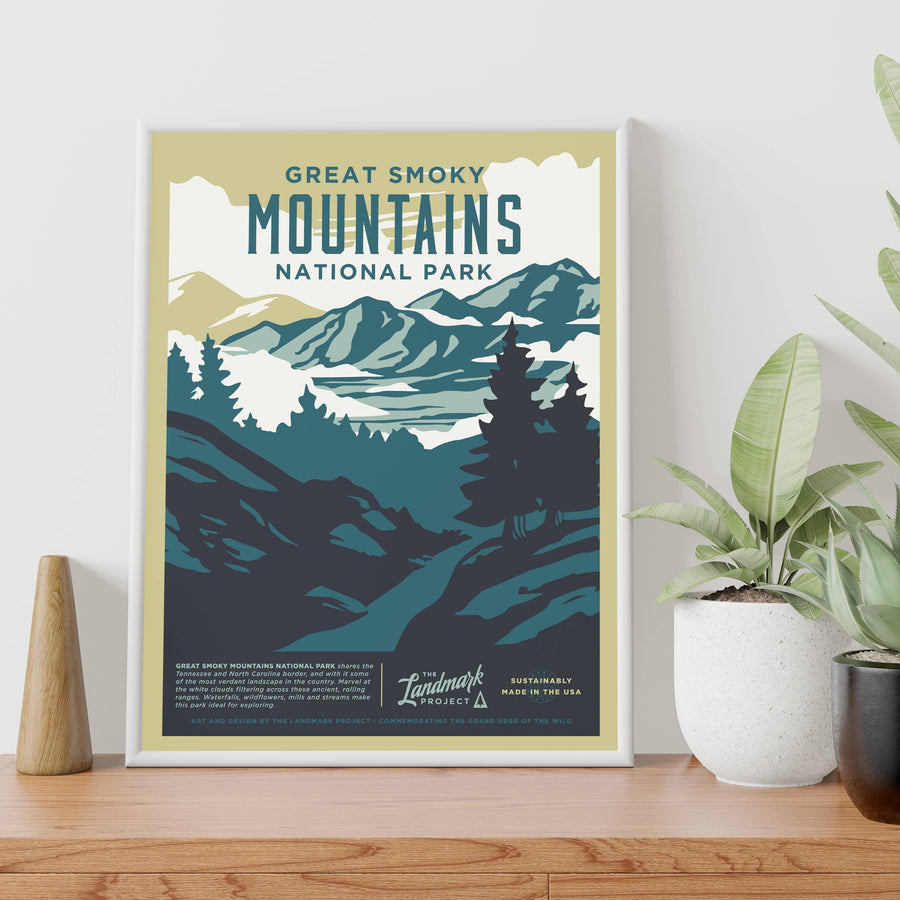 Smoky Mountains National Park - 12x16 Poster The Landmark Project 
